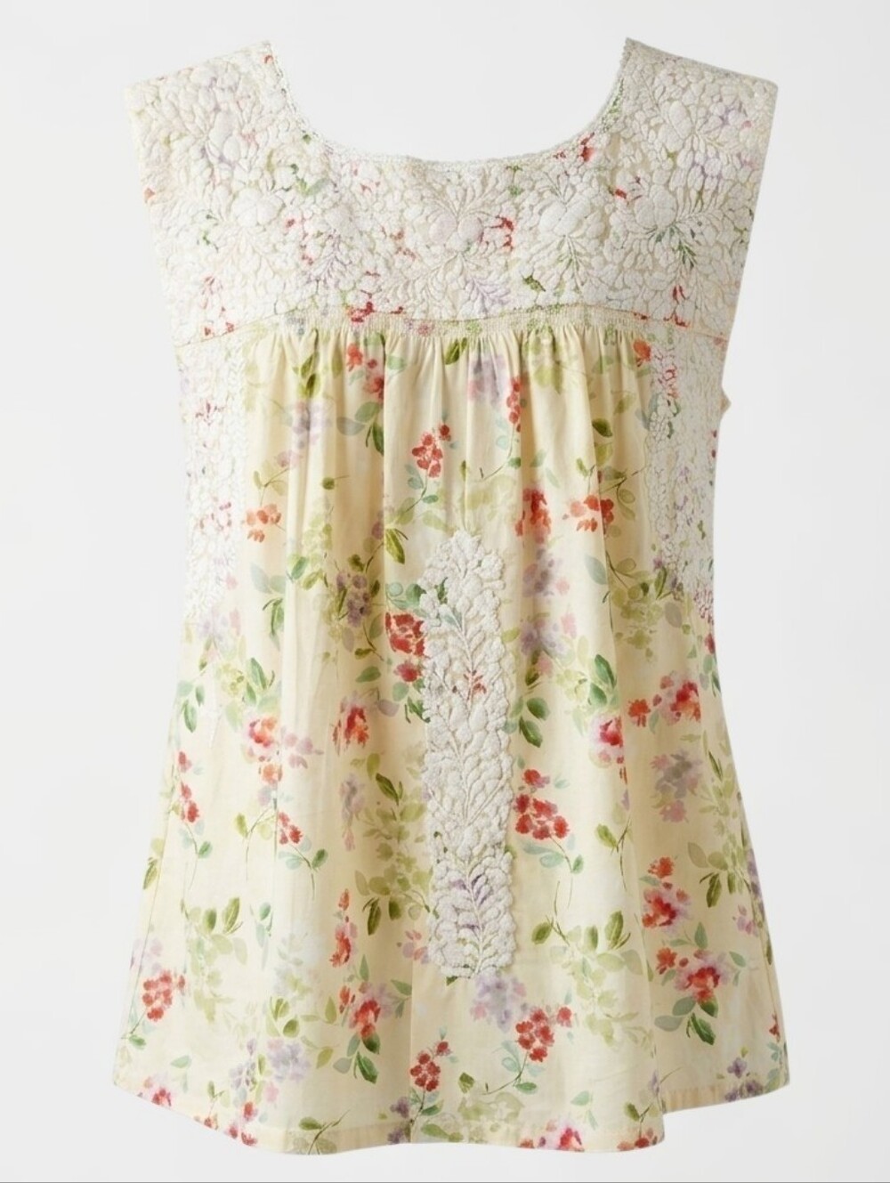 Mi Golondrina Flores Specialty Embroidered Floral Blouse Sz.XS Shabby Chic